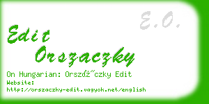 edit orszaczky business card